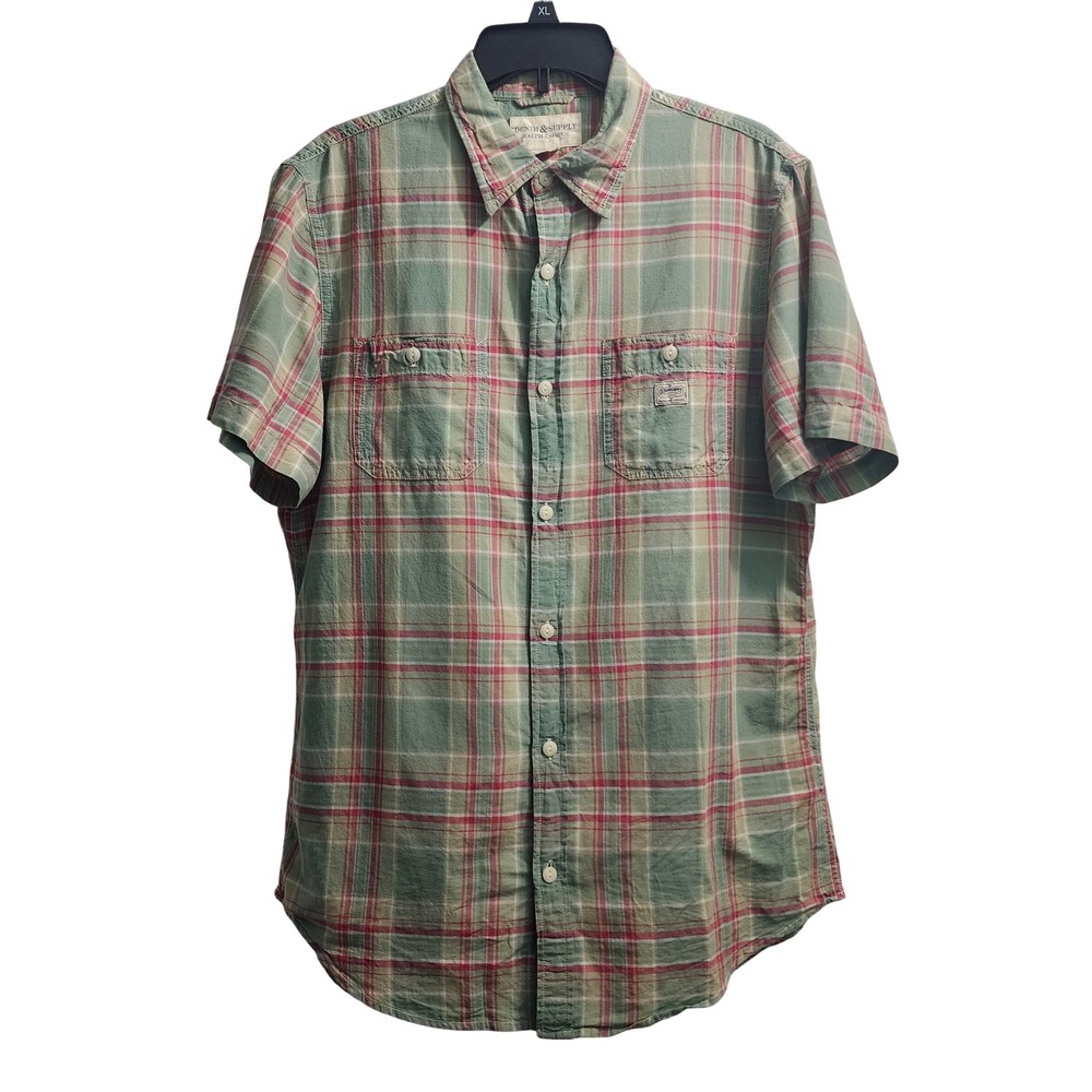 Denim & Supply Ralph Lauren Plaid Shirt Short Sleeve Button Up Casual‎ Large